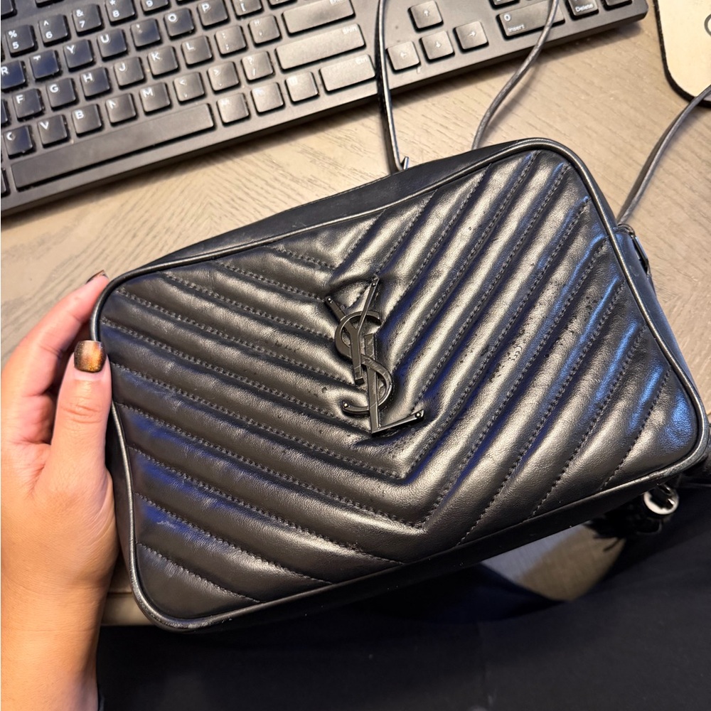 Saint Laurent Black Quilted Leather Camera Bag